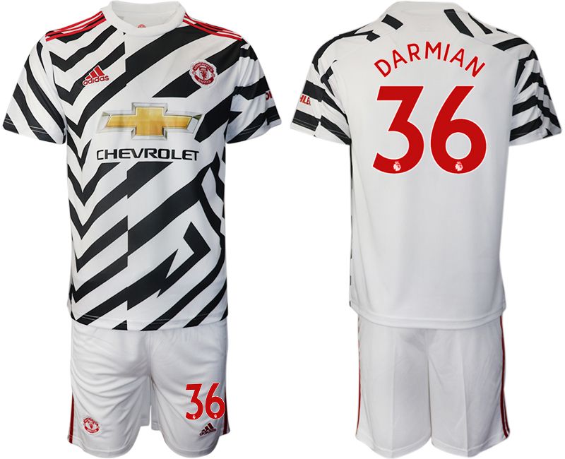 Men 2020-2021 club Manchester united away #36 white Soccer Jerseys